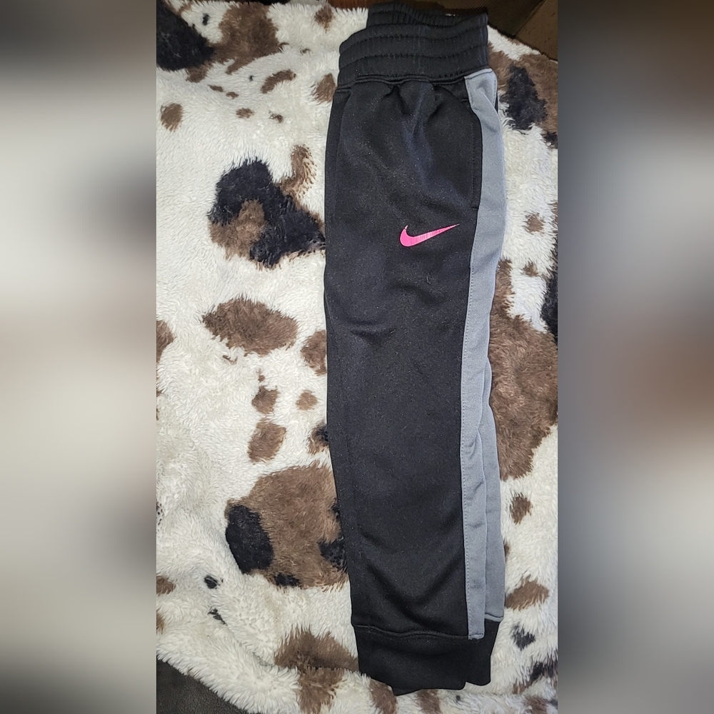 Nike Kids Black & Pink Athletic Track Pants